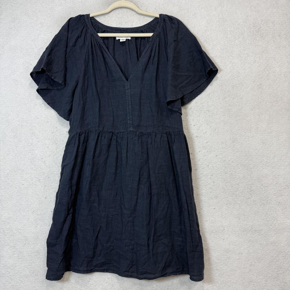 Velvet By Graham & Spencer Dress Womens XS Blue V Neck Flutter Knee Length